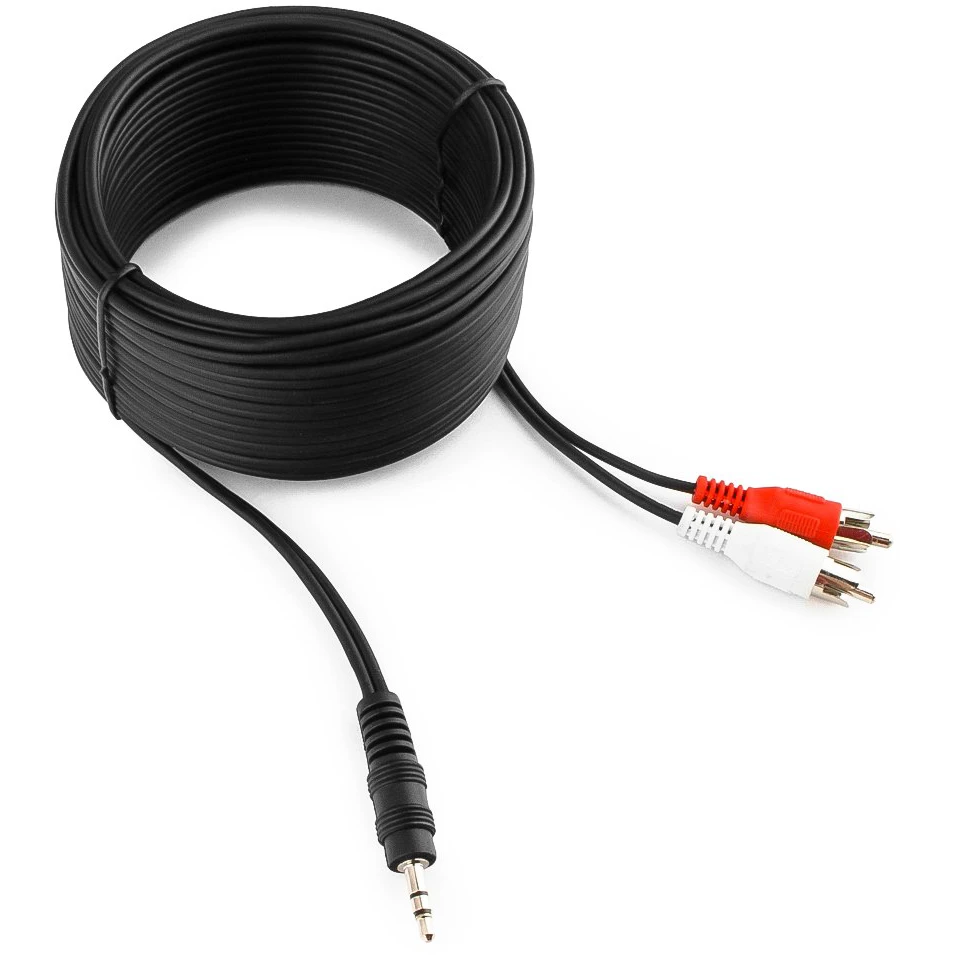 Кабель 3.5 Jack (M) - 2x RCA (M), 10м, Cablexpert CCA-458-10M-N - фото 2