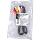 Кабель 3x RCA (M) - 3x RCA (M), 1.8м, Cablexpert CCV-539-1.8M-N