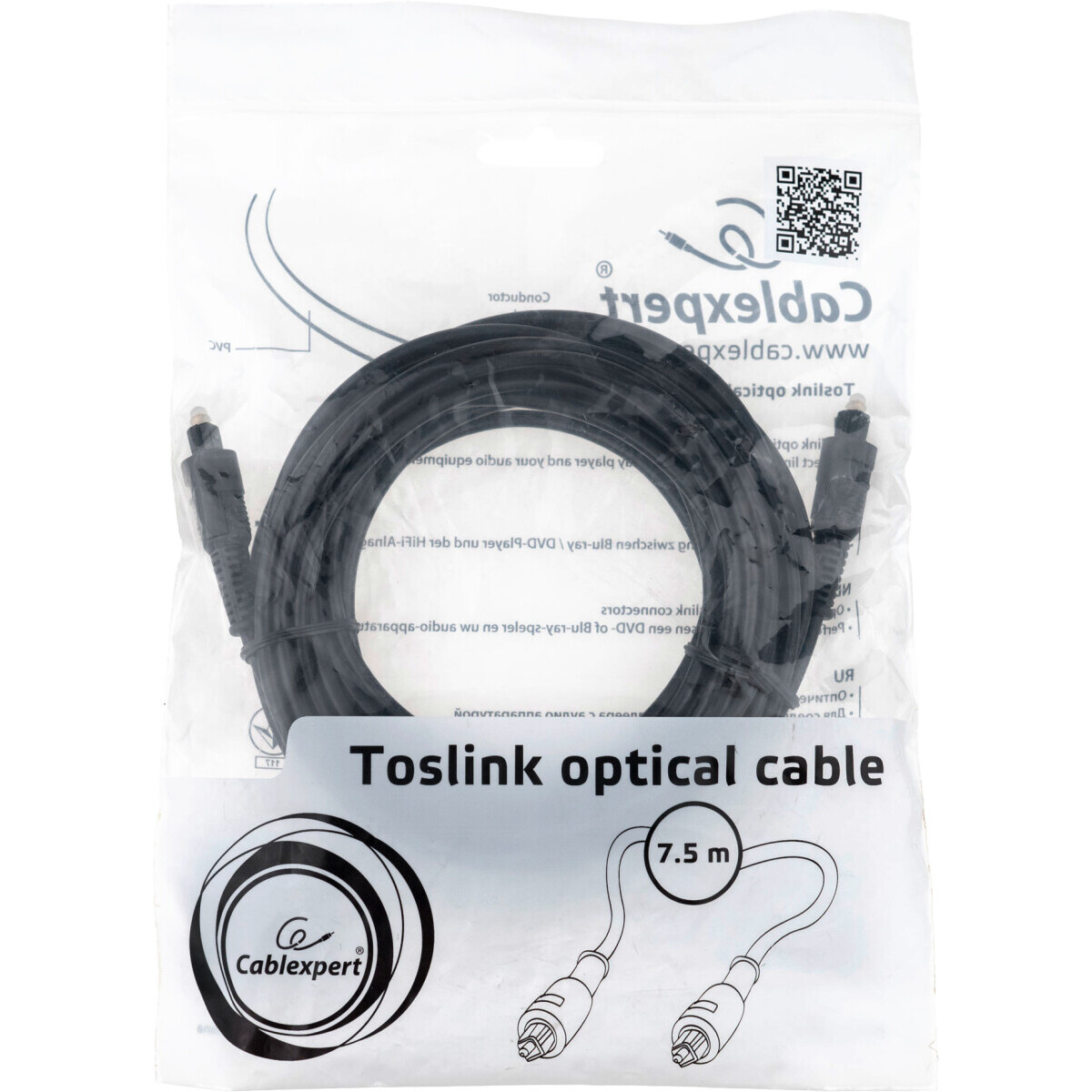 Кабель оптический Cablexpert CC-OPT-7.5M-N, 7.5м - фото 3