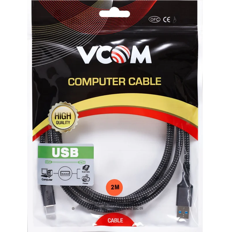 Кабель USB - USB Type-C, 3м, VCOM CU401M-3M - фото 4