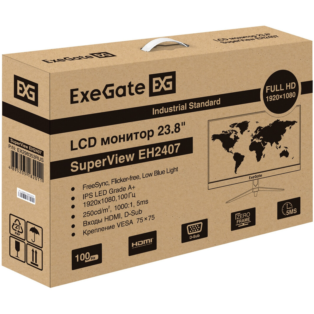 Монитор ExeGate 24" SuperView EH2407 - EX298353RUS - фото 9