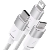 Кабель USB - microUSB/USB Type-C/Lightning, 1.2м, Baseus CAXS000002
