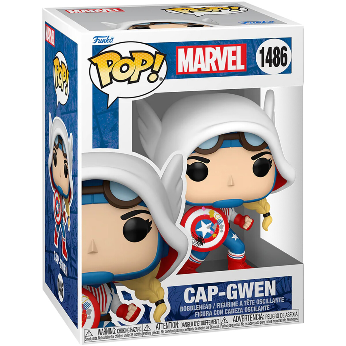 Фигурка Funko POP! Marvel Bobble Spider-Gwen Gwenverse Cap-Gwen - 83724 - фото 2