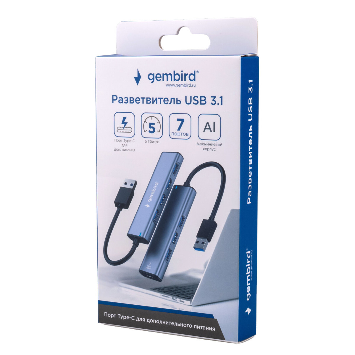 USB-концентратор Gembird UHB-U3P7-01 - фото 4