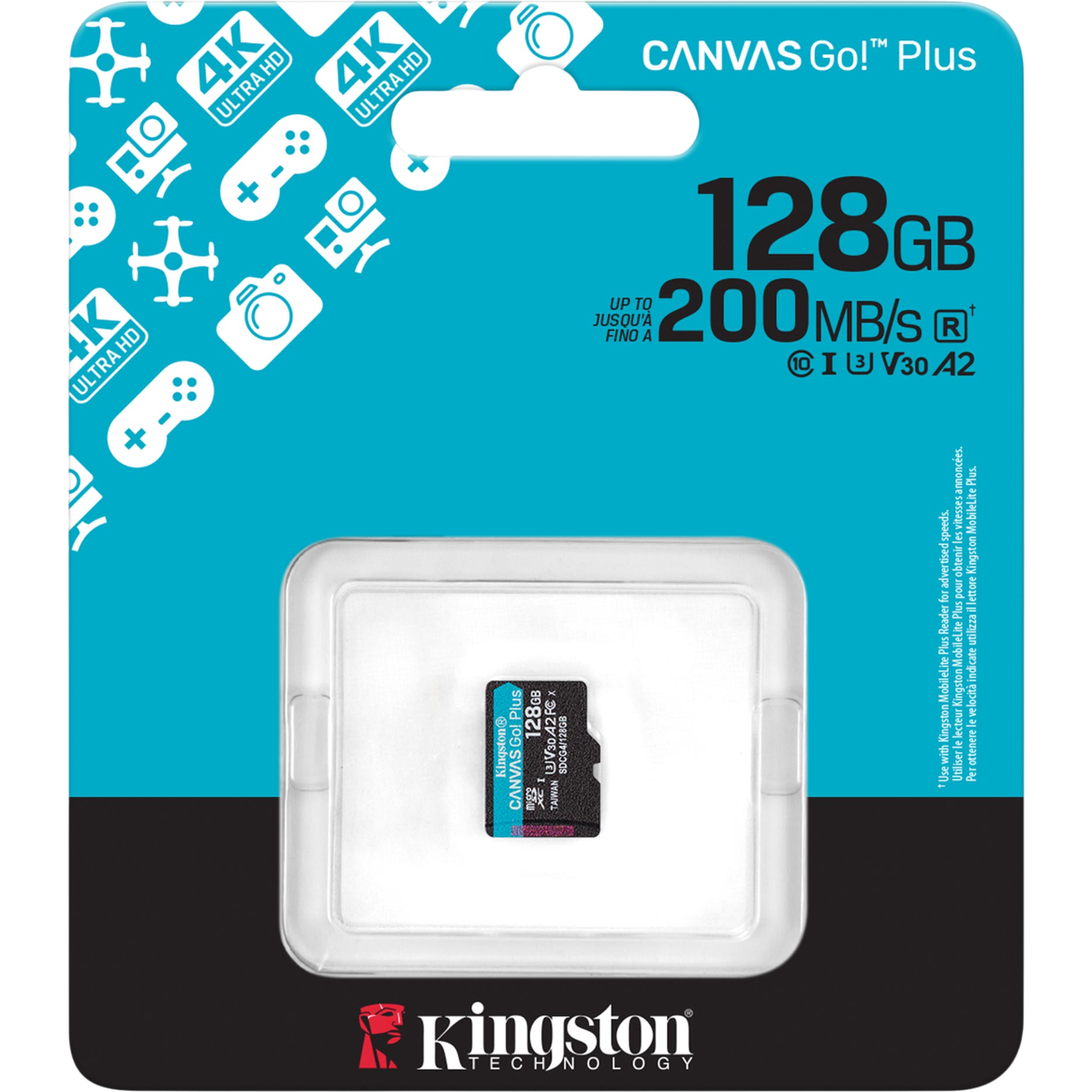 Карта памяти 128Gb MicroSD Kingston Canvas Go! Plus (SDCG4/128GBSP) - фото 3