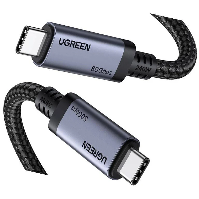Кабель USB Type-C - USB Type-C, 1м, UGREEN L706 Grey - 65383 - фото 2
