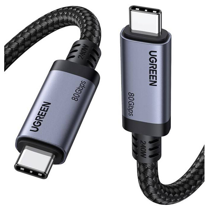 Кабель USB Type-C - USB Type-C, 1м, UGREEN L706 Grey - 65383 - фото 3