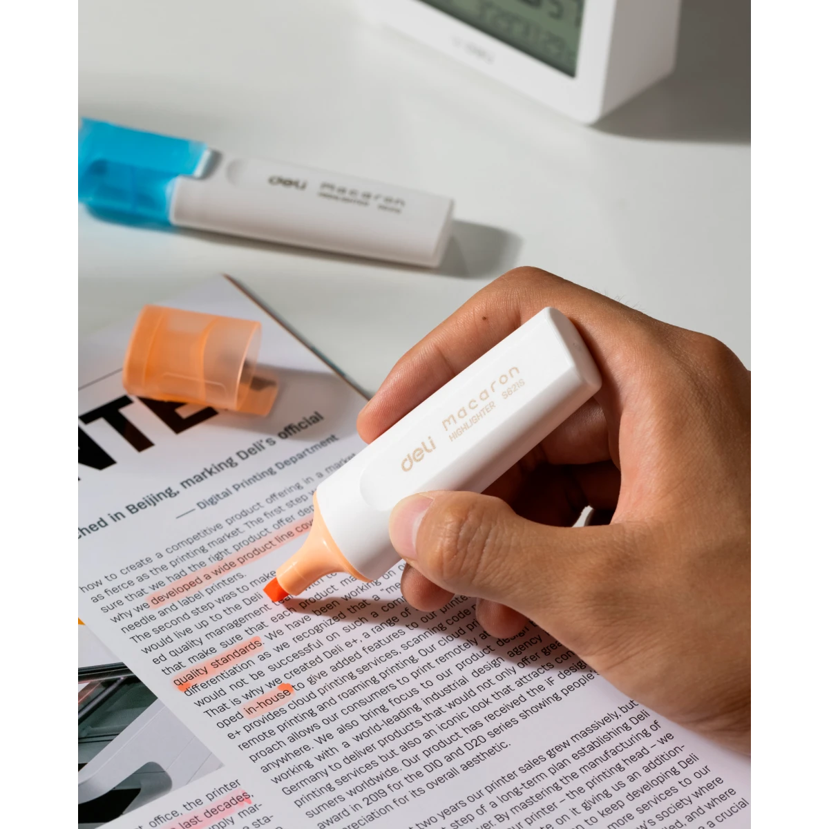 Текстовыделитель Deli ES621S Orange - ES621SORANGE - фото 3