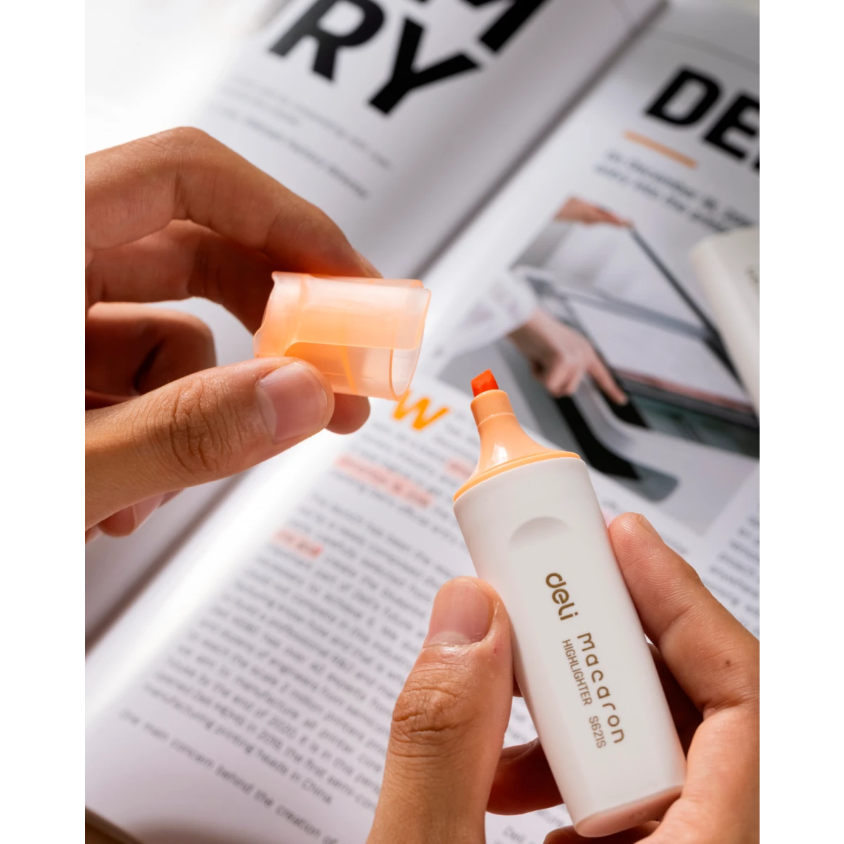 Текстовыделитель Deli ES621S Orange - ES621SORANGE - фото 4