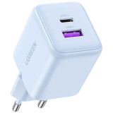 Сетевое зарядное устройство UGREEN 30W 2-Port GaN Fast Charger Blue (X516) (65016)