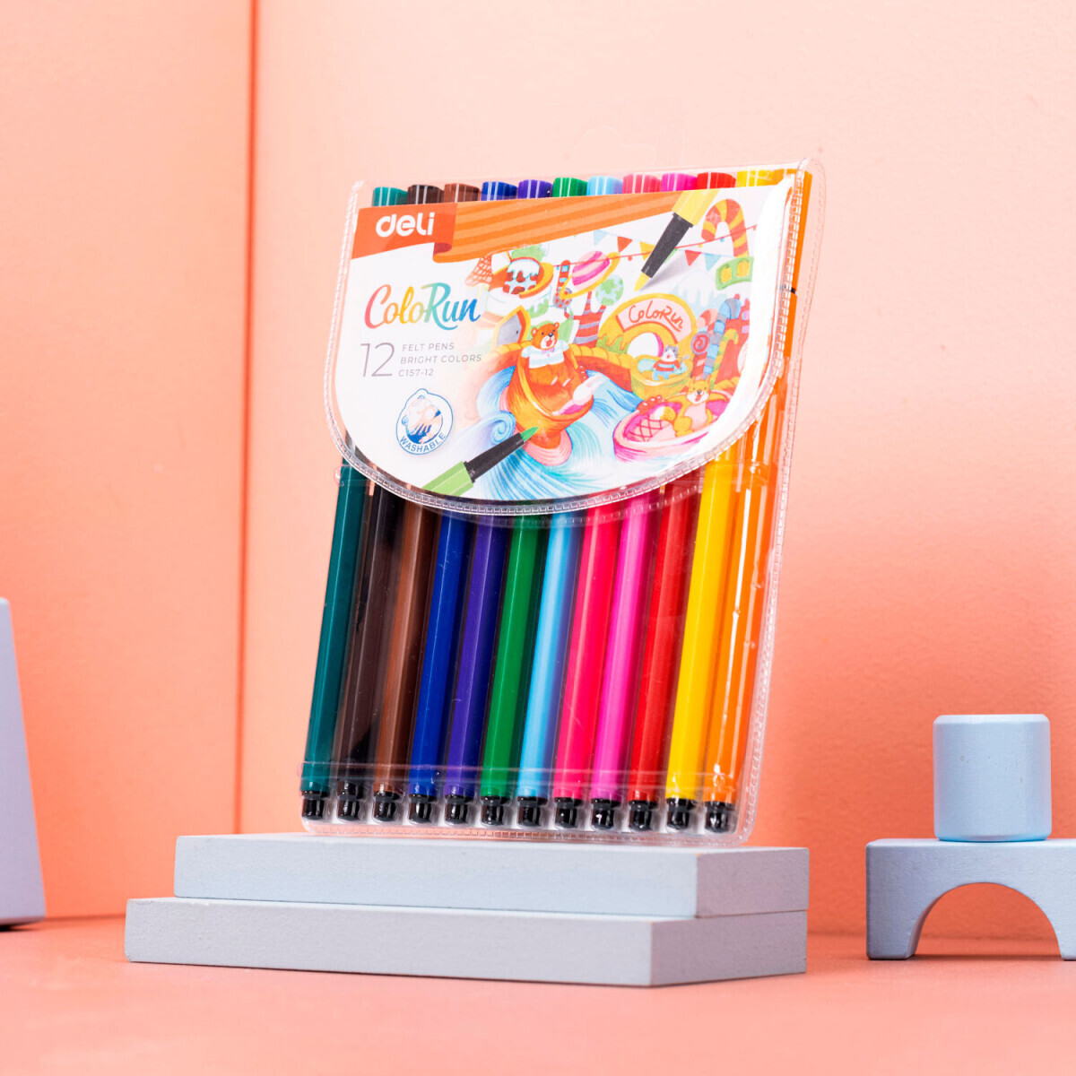 Фломастеры Deli EC157-12 - фото 2