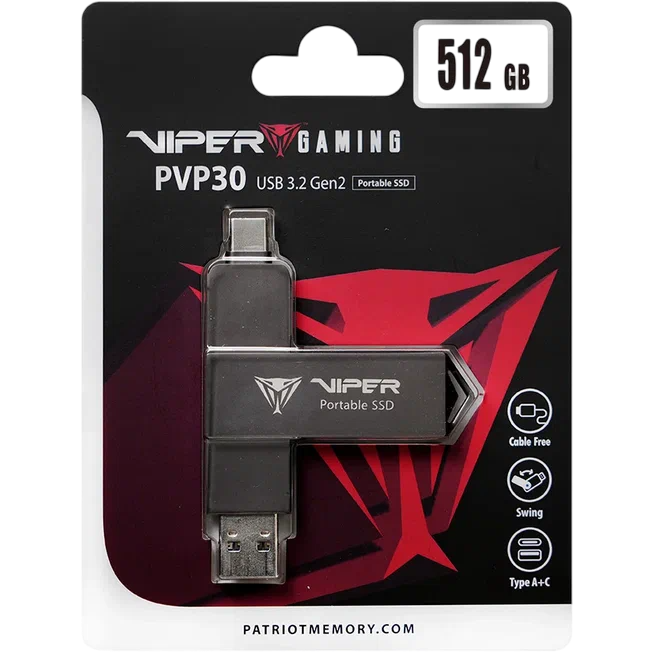 Внешний накопитель SSD 512Gb Patriot Viper PVP30 (PVP30512G28UDG) - фото 4