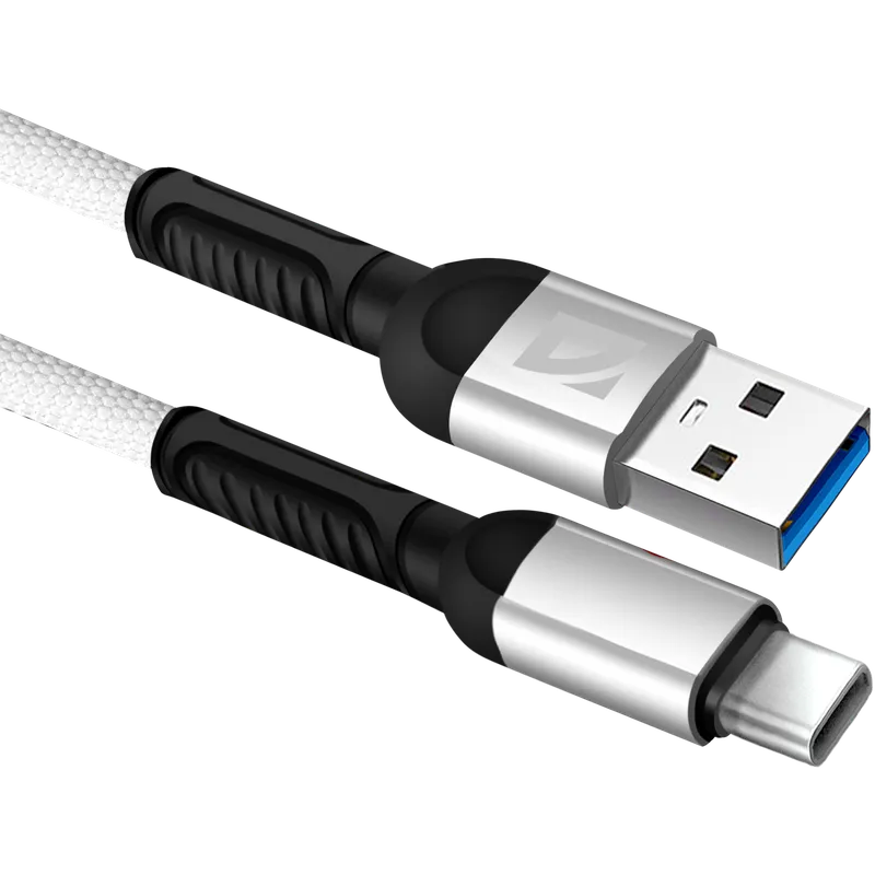 Кабель USB - USB Type-C, 1м, Defender F167 White - 87103WHI