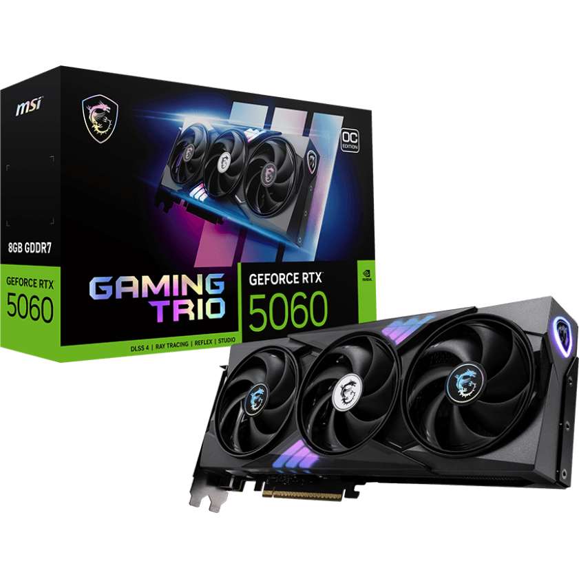 Видеокарта NVIDIA GeForce RTX 5060 MSI OC 8Gb (RTX 5060 8G GAMING TRIO OC) - фото 6