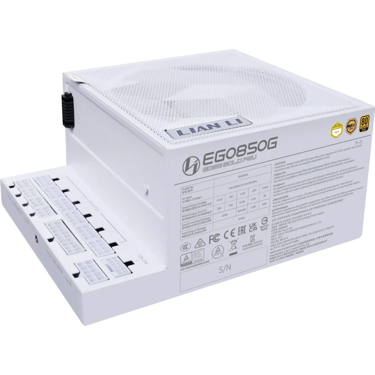 Блок питания 850W Lian Li EDGE850G White - G9P.EG0850G.W000.RU(EU) - фото 2