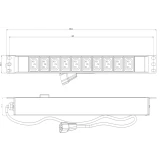 Блок розеток Hyperline SHE19-10IEC-2.5IEC