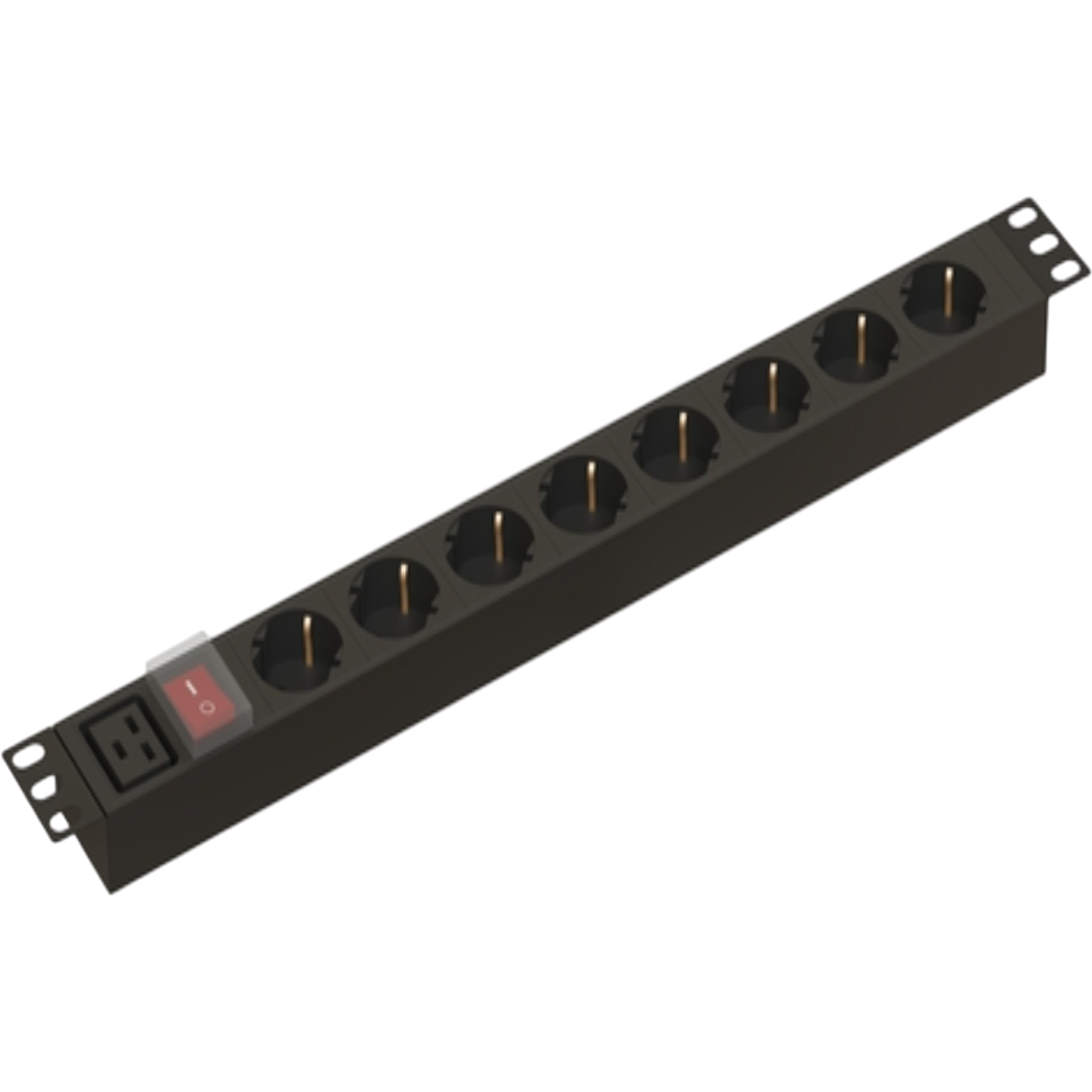 Блок розеток Hyperline SHE19-8SH-S-AIEC