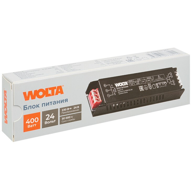 Блок питания для светодиодной ленты Wolta LD-400W/03-24V - фото 2