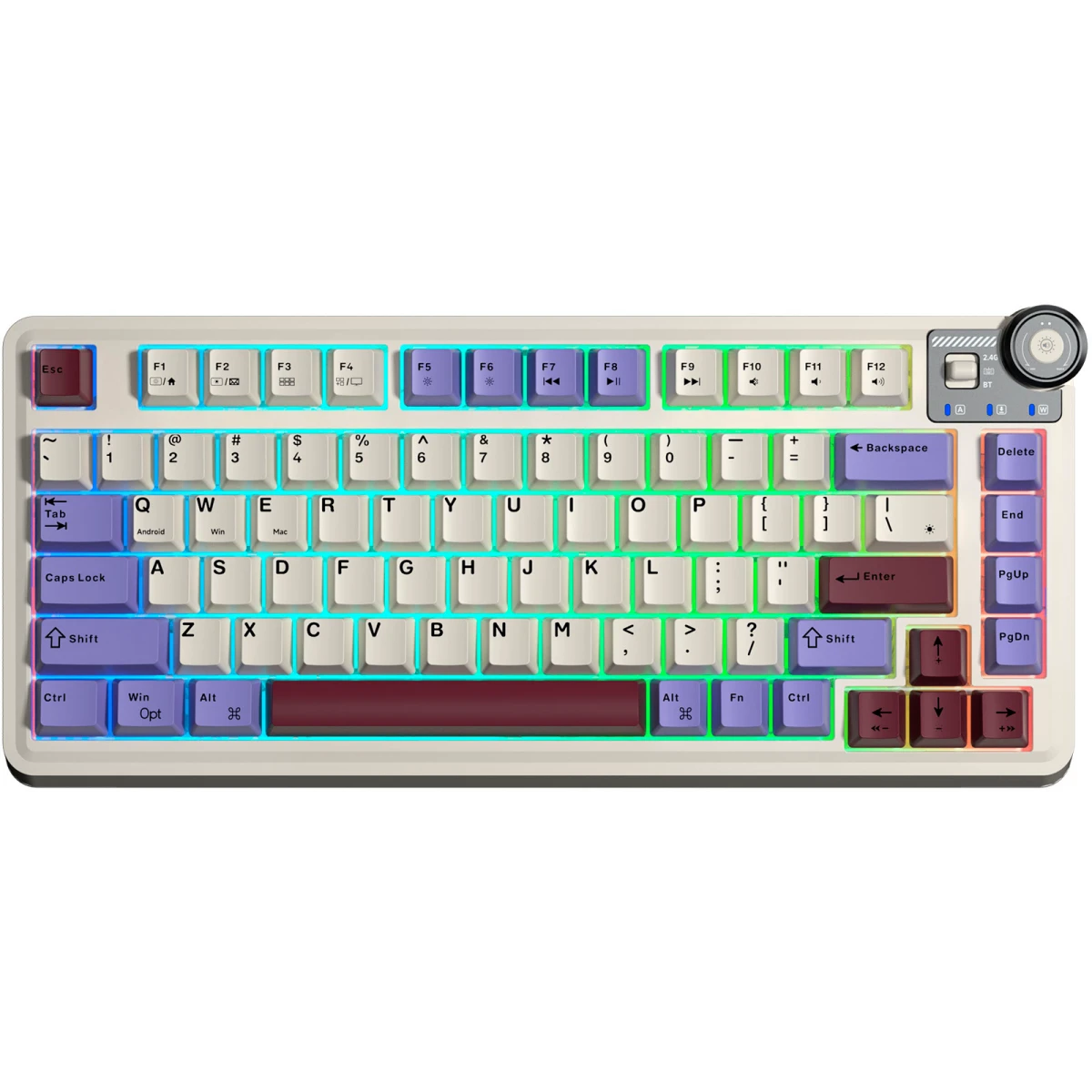 Клавиатура AULA AU75 Beige-Purple-Red