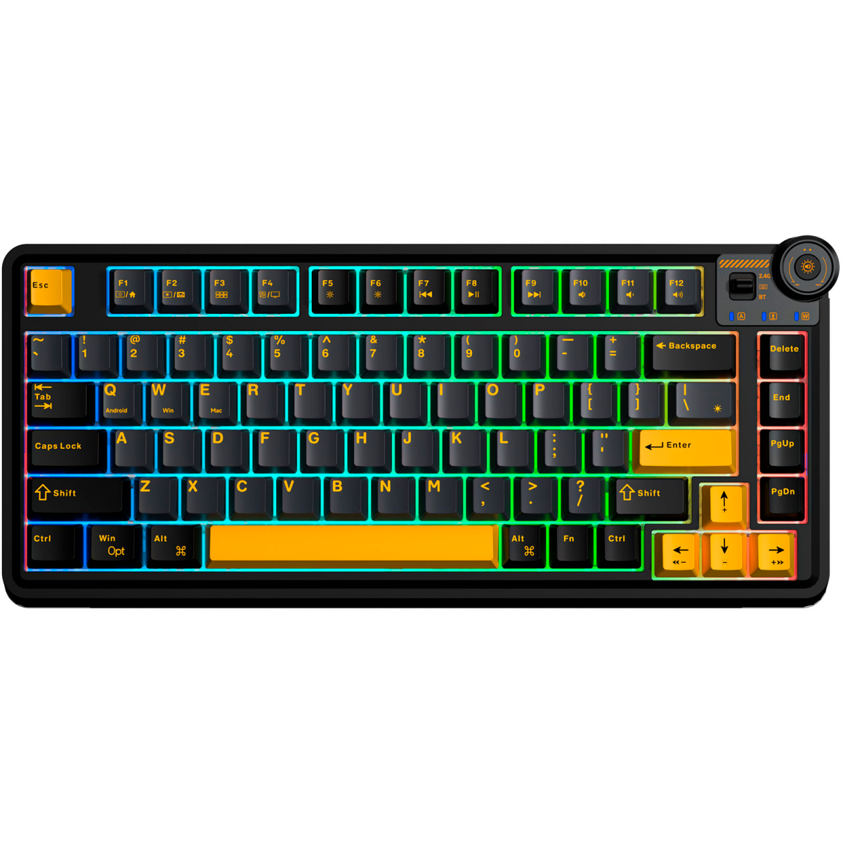 Клавиатура AULA AU75 Black-Dark Blue-Orange