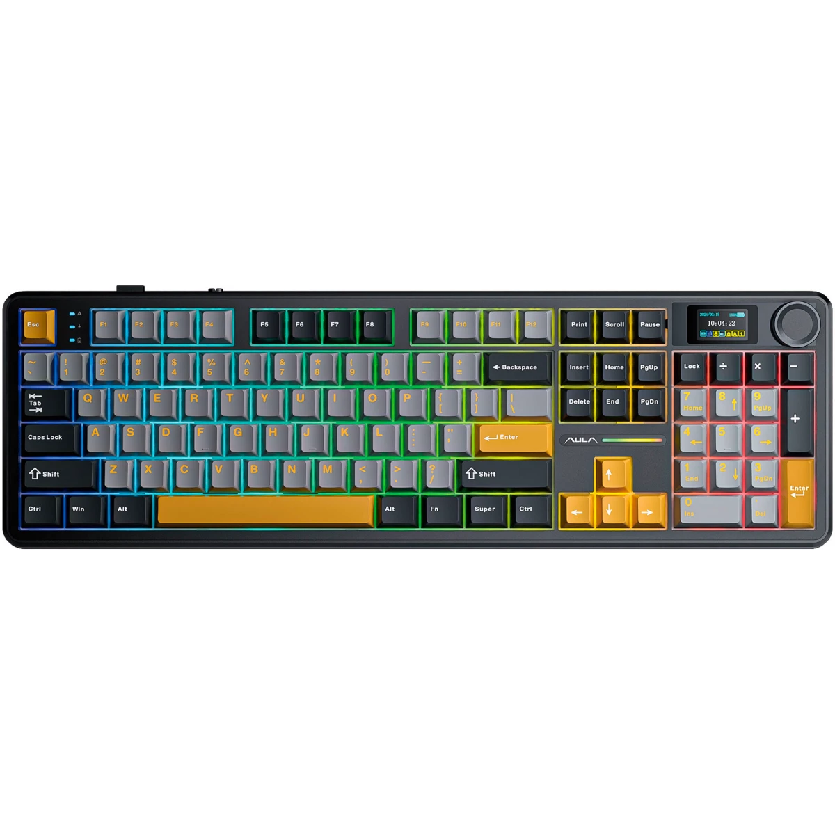 Клавиатура AULA F108 Pro Grey-Orange-Deep Grey