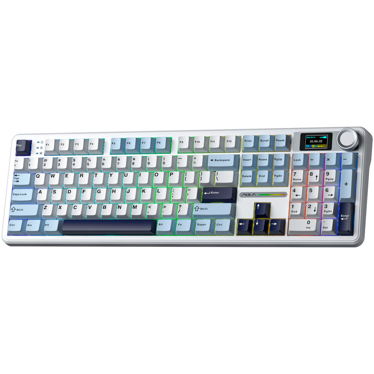 Клавиатура AULA F108 Pro Light Blue-White-Black - фото 2