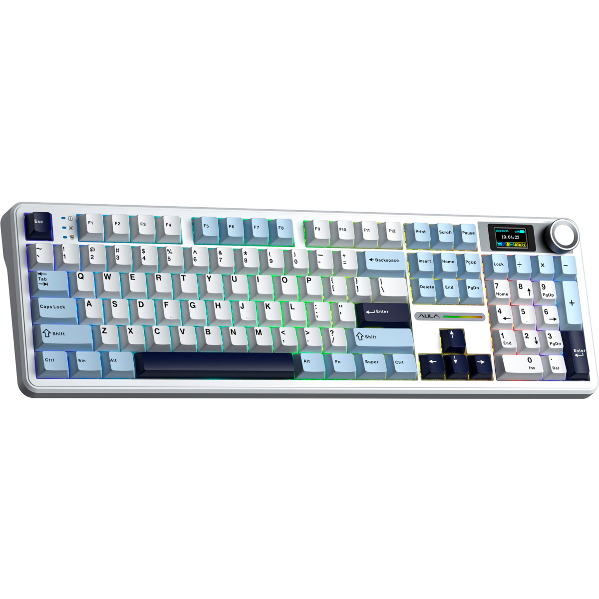 Клавиатура AULA F108 Pro Light Blue-White-Black - фото 3