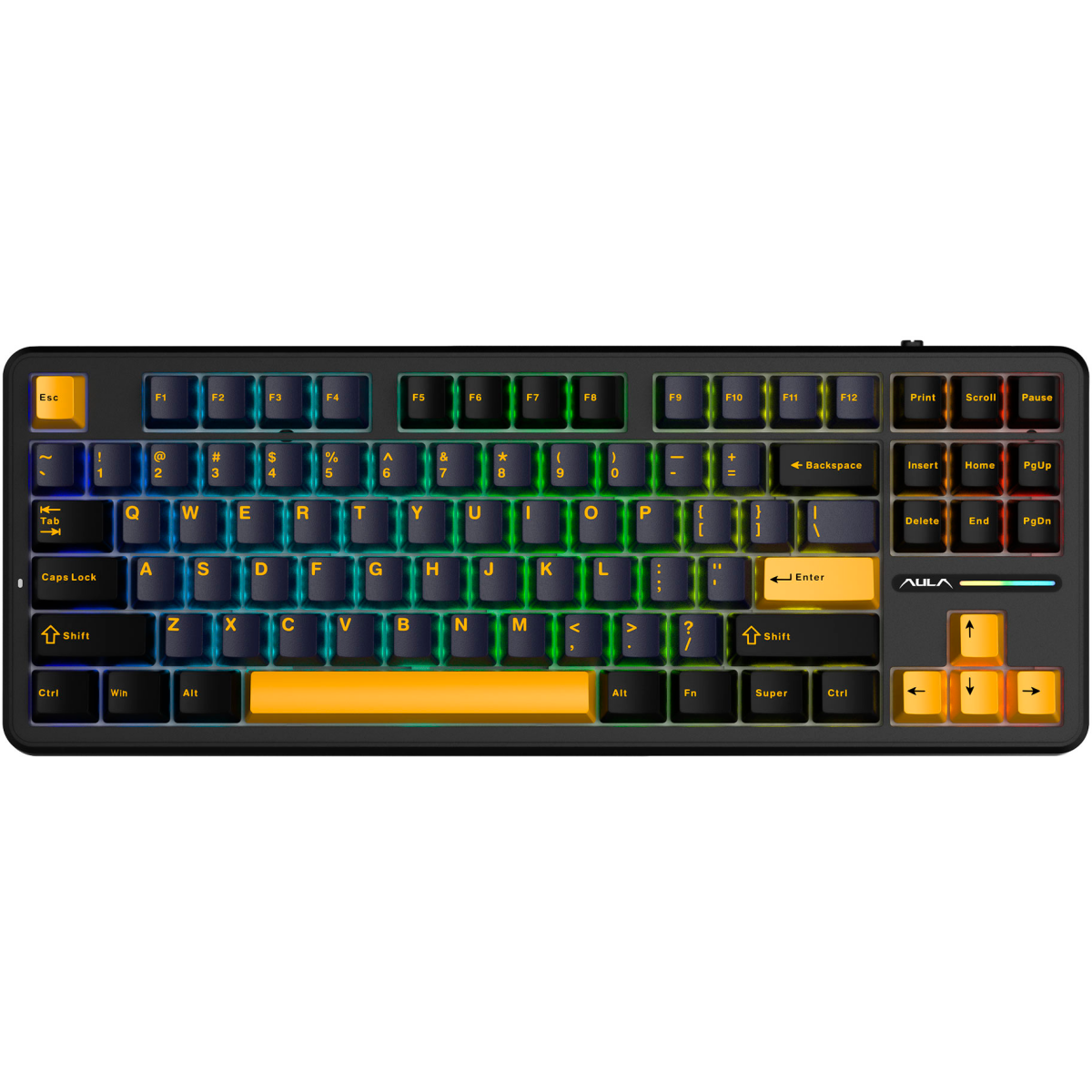 Клавиатура AULA F87 3in1 Black-Dark Blue-Orange