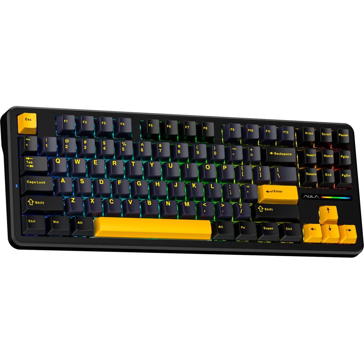 Клавиатура AULA F87 3in1 Black-Dark Blue-Orange - фото 3