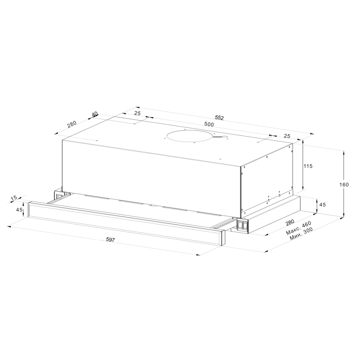 Вытяжка Monsher LAURA 60 Acier - фото 4