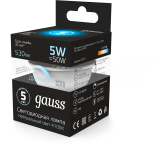 Светодиодная лампочка Gauss MR16 Dimmable 4100K (5 Вт, GU10) (101506205-D)