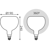 Филаментная лампочка Gauss 890LM Filament 4100K (10 Вт, E27) (1017802210-D)