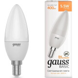 Светодиодная лампочка Gauss Basic 525LM (5.5 Вт, E14),  3 шт. (1033116T)