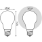 Филаментная лампочка Gauss Filament A60 820LM 2700K (10 Вт, E27) - 102202110-D - фото 3