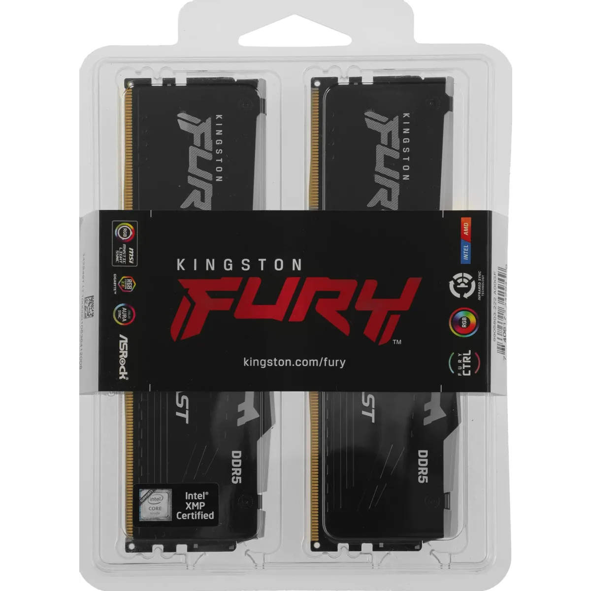 Оперативная память 32Gb DDR5 6800MHz Kingston Fury Beast (KF568C34BBAK2-32) (2x16Gb KIT) - фото 4