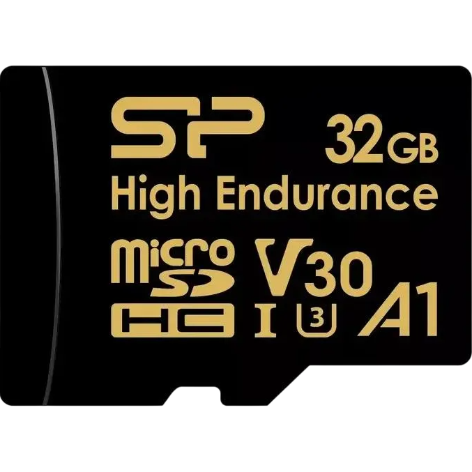 Карта памяти 32Gb MicroSD Silicon Power Golden High Endurance + SD адаптер (SP032GBSTHDV3V1HSP)