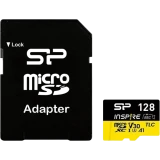 Карта памяти 128Gb MicroSD Silicon Power Inspire + SD адаптер (SP128GBSTXLV3V1NSP)