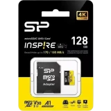 Карта памяти 128Gb MicroSD Silicon Power Inspire + SD адаптер (SP128GBSTXLV3V1NSP)