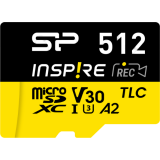 Карта памяти 512Gb MicroSD Silicon Power Inspire + SD адаптер (SP512GBSTXLA2V1NSP)
