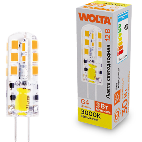 Светодиодная лампочка Wolta WSTD-JC-12V3W3KG4-S (3 Вт, G4)