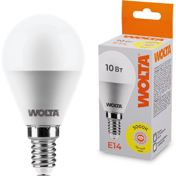 Светодиодная лампочка Wolta 25Y45GL10E14 (10 Вт, E14) - фото 2