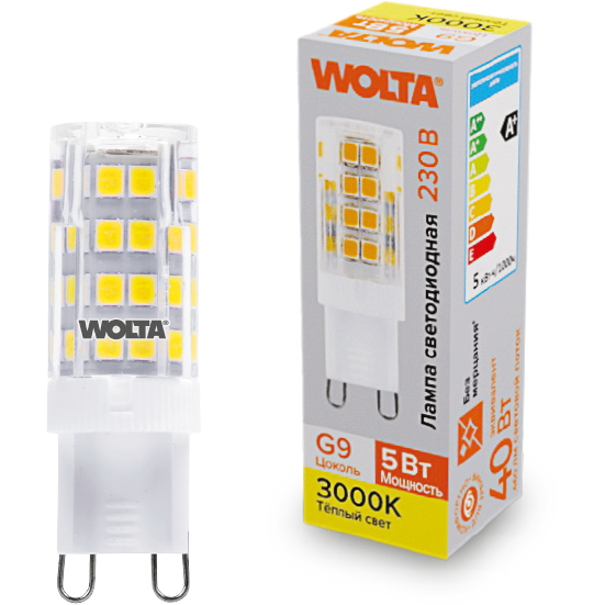 Светодиодная лампочка Wolta WSTD-JCD-5W3KG9-C (5 Вт, G9)