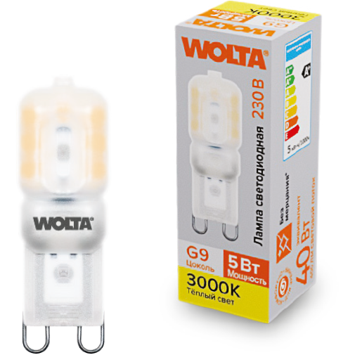 Светодиодная лампочка Wolta WSTD-JCD-5W3KG9-P (5 Вт, G9)