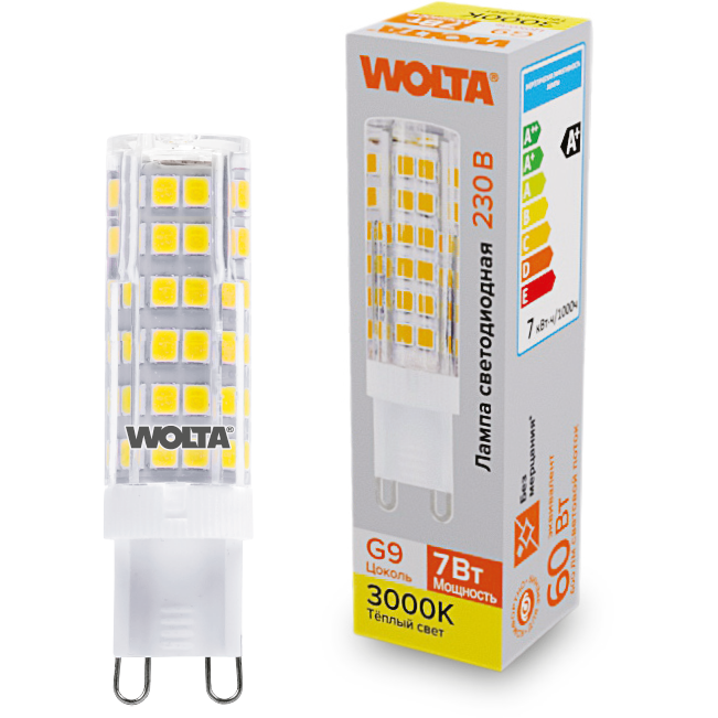 Светодиодная лампочка Wolta WSTD-JCD-7W3KG9-C (7 Вт, G9)