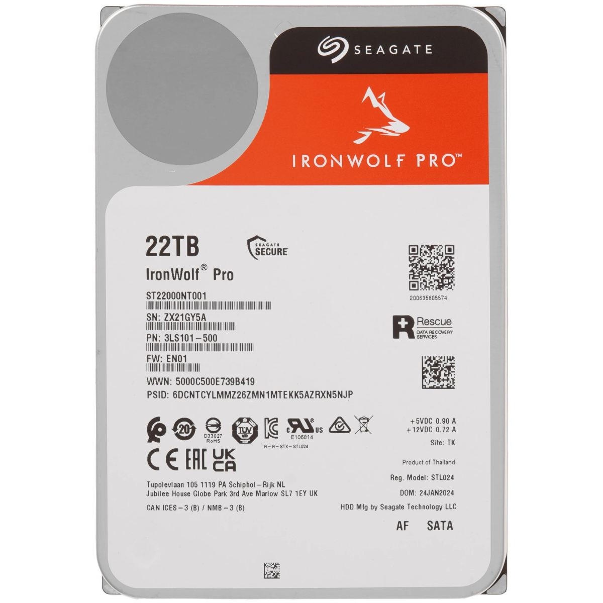 Жёсткий диск 22Tb SATA-III Seagate IronWolf Pro (ST22000NT001)