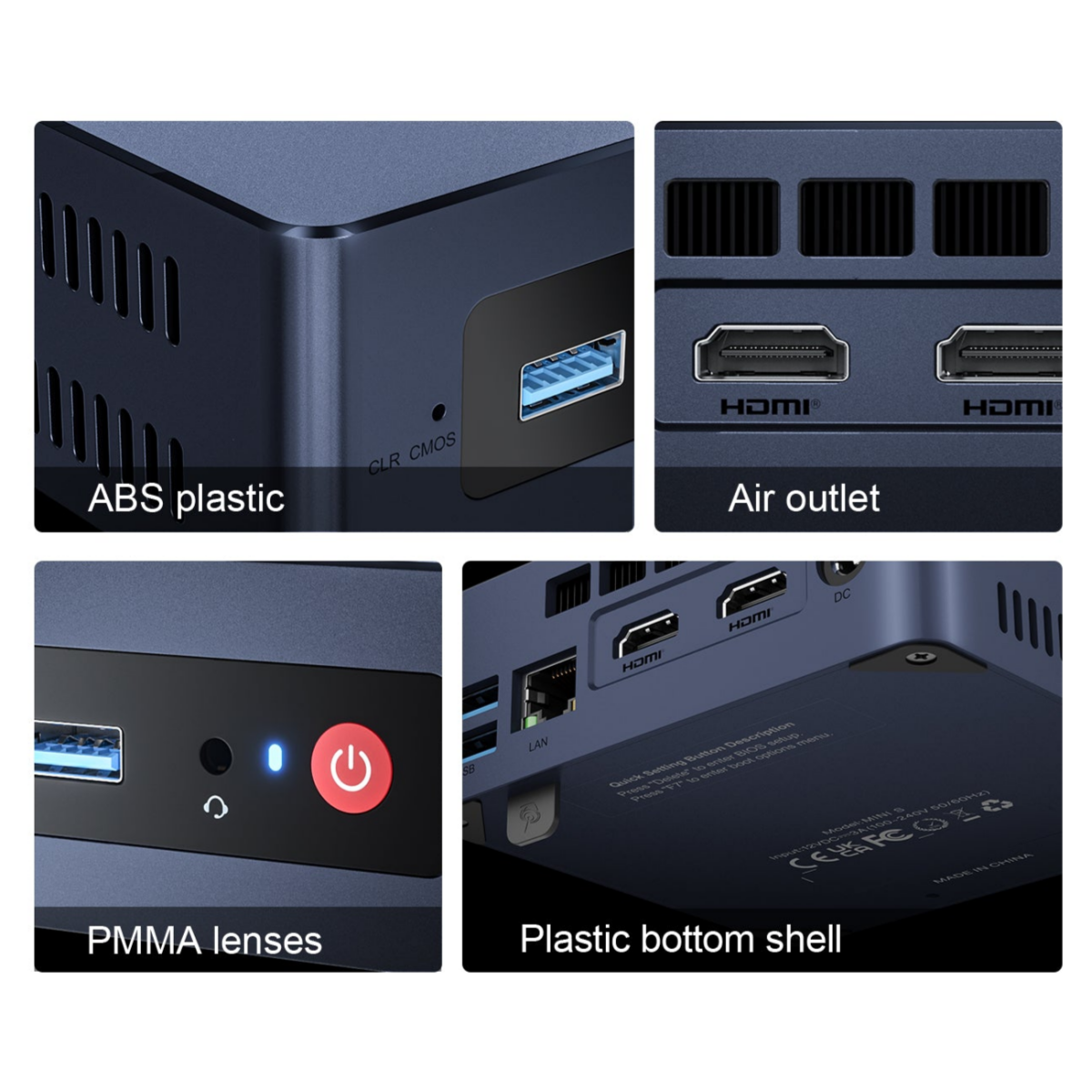 Неттоп Beelink Mini S Navy Blue (N5095/8G/128G/Win11P) - BL/MINI S/N5095/8G/128G/Win11P - фото 7