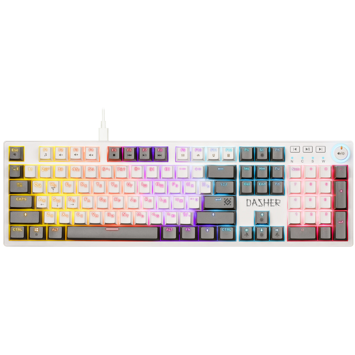 Клавиатура Defender Dasher GK-472 White