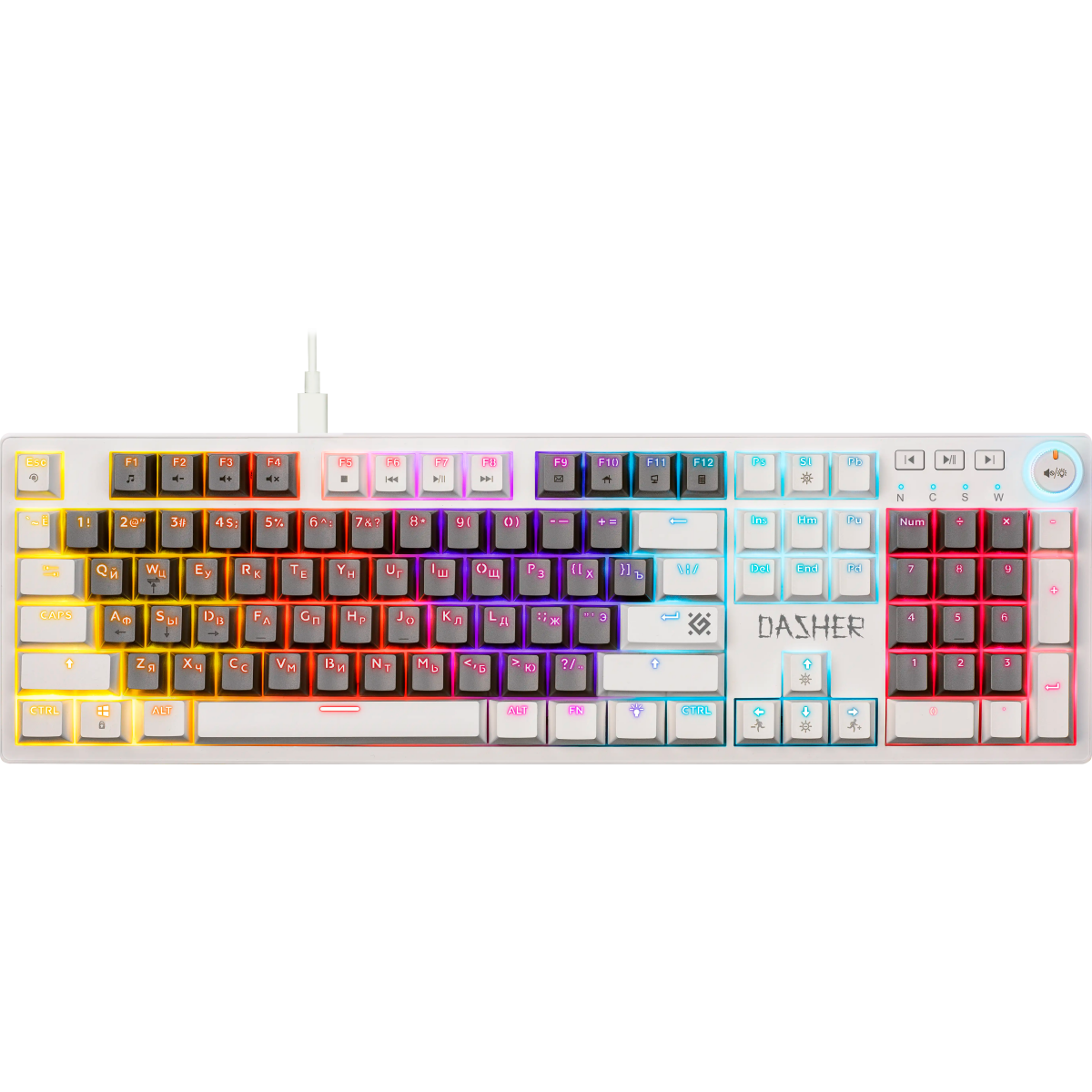 Клавиатура Defender Dasher GK-472 White/Grey