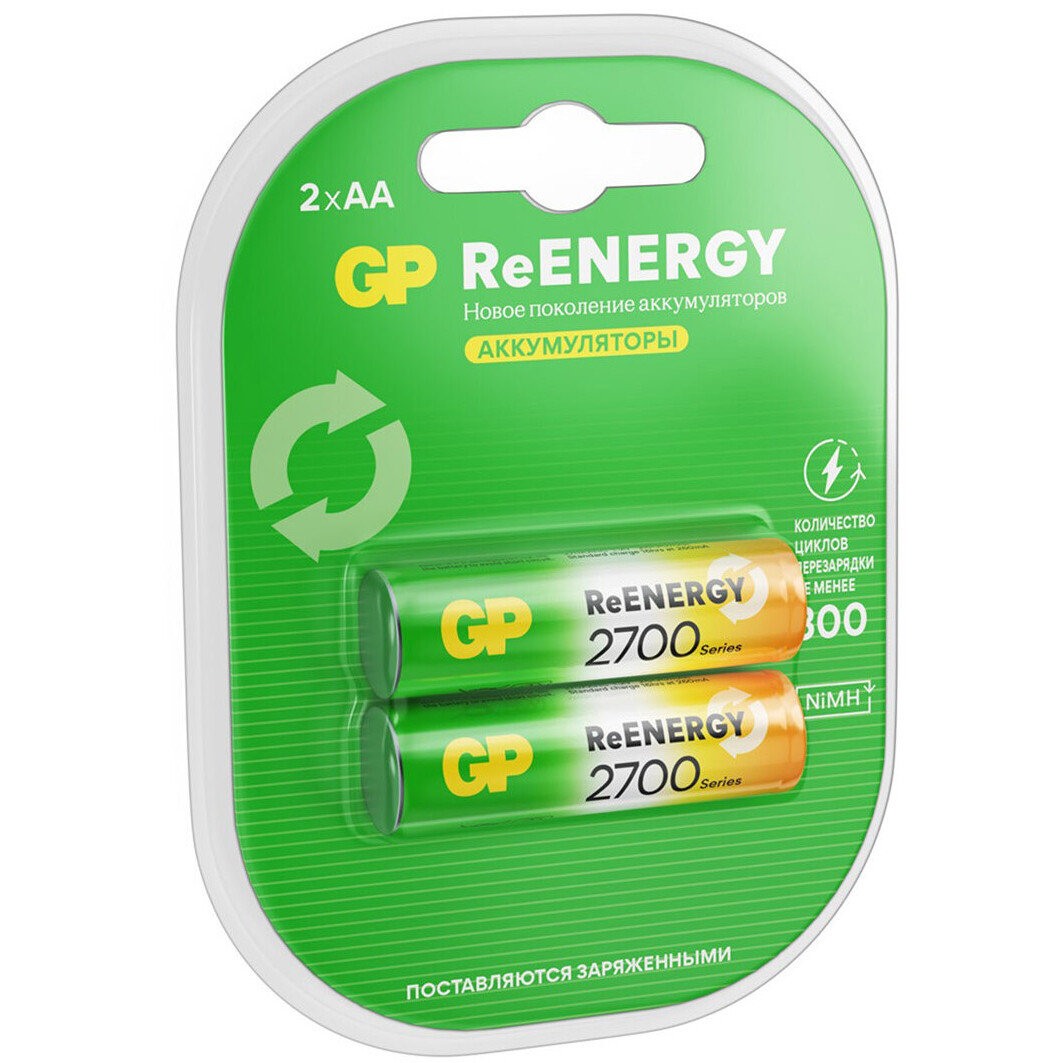 Аккумулятор GP ReEnergy (AA, 2600mAh, 2 шт.) - 4891199232121 - фото 2