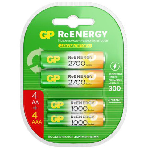 Аккумулятор GP ReEnergy (AA+AAA, 2600/950mAh, 8 шт.)